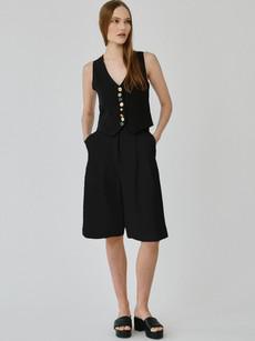 Beau Linen Bermuda Shorts in Black via Fanfare Label