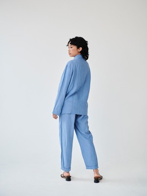 Ethically Made Blue Linen Suit from Fanfare Label