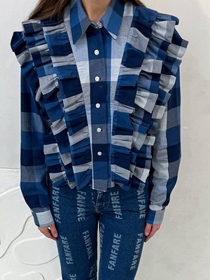 Rain Frill Checked Shirt from Fanfare Label