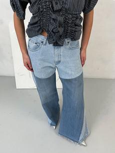 Fora Oversized Upcycled Blue High Waisted Jeans via Fanfare Label