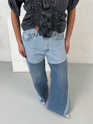 Fora Oversized Upcycled Blue High Waisted Jeans from Fanfare Label