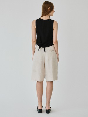 Beau Linen Bermuda Shorts in Beige from Fanfare Label