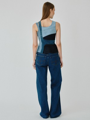 Stella Upcycled Asymmetrical Denim Top from Fanfare Label