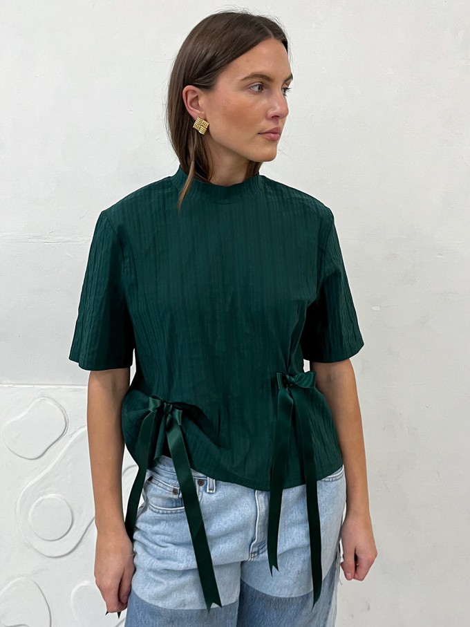 Blossom Bow T-shirt Green from Fanfare Label