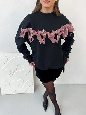 Betty Bow Organic Jumper in Black from Fanfare Label