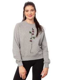 Glücksklee Raglan Sweater grey melange via FellHerz T-Shirts - bio, fair & vegan