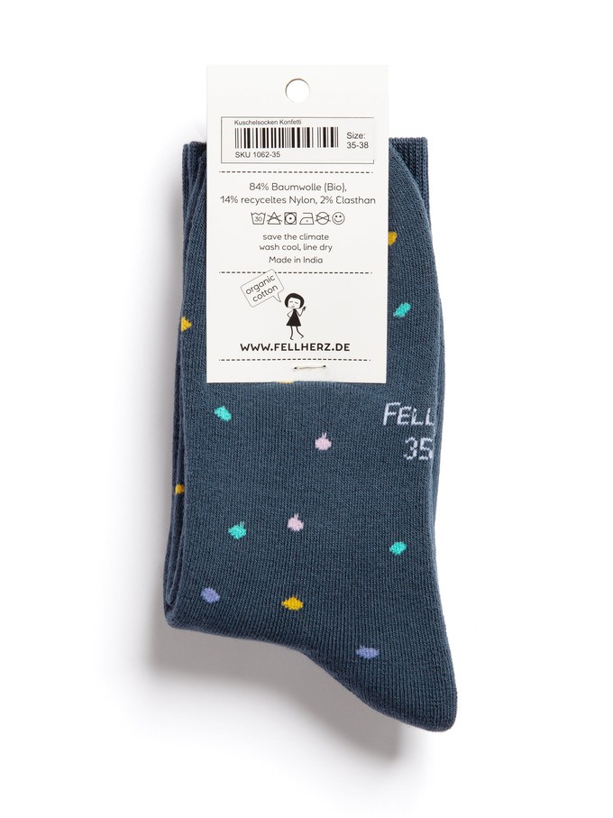 Warme Kuschel-Socken mit Bio-Baumwolle Konfetti thundercloud from FellHerz T-Shirts - bio, fair & vegan