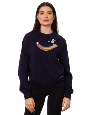 Rainbow Girl Raglan Sweater navy from FellHerz T-Shirts - bio, fair & vegan