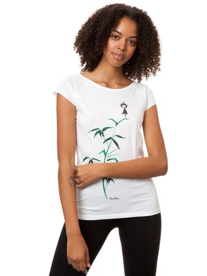 Yogamädchen Cap Sleeve white from FellHerz T-Shirts - bio, fair & vegan