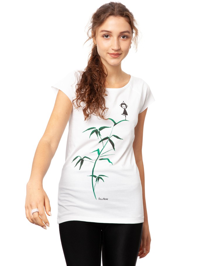 Yogamädchen Cap Sleeve white from FellHerz T-Shirts - bio, fair & vegan