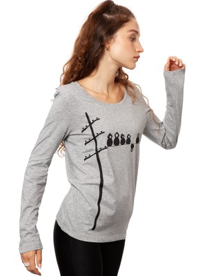 Make some noise Longsleeve heather grey Größe XS from FellHerz T-Shirts - bio, fair & vegan