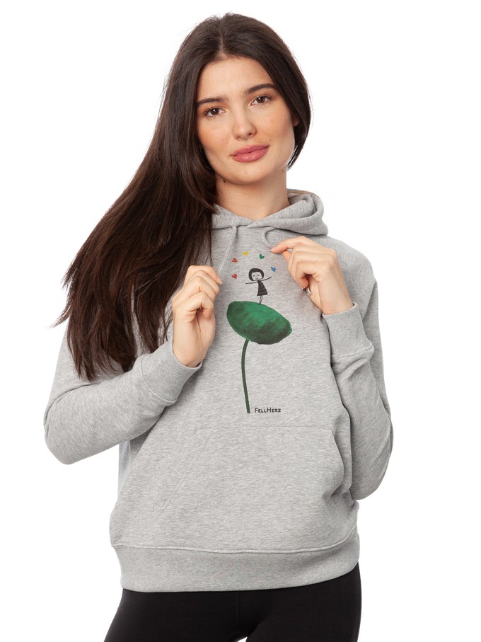 Rainbow Jongleuse Hoodie heather grey from FellHerz T-Shirts - bio, fair & vegan