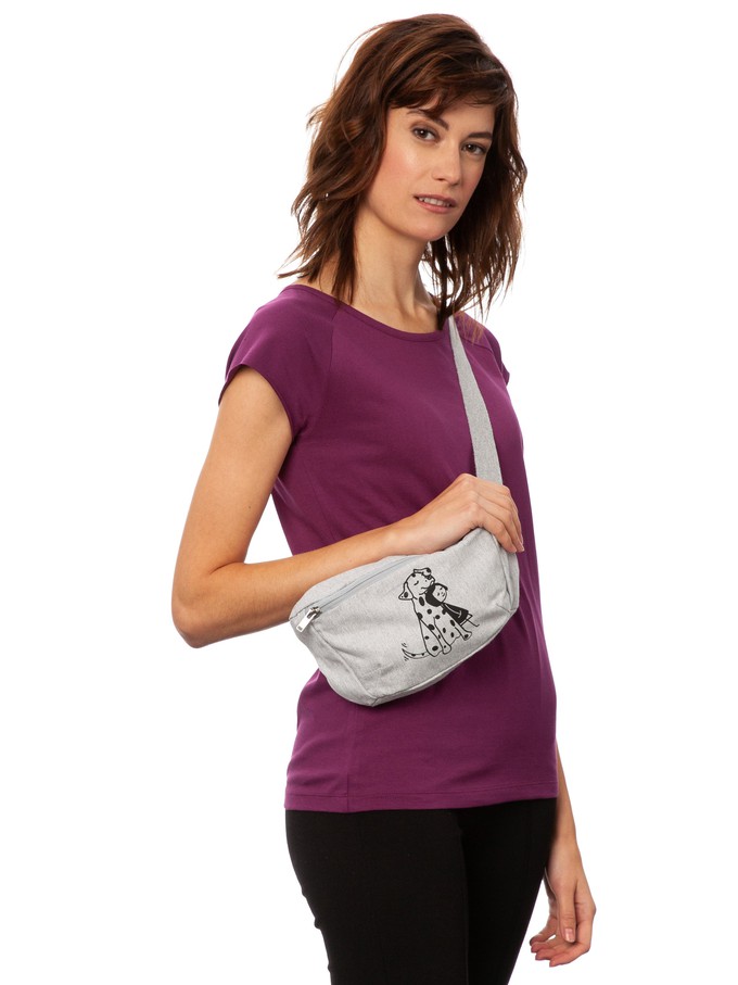 Bauchtasche Doglove grau meliert from FellHerz T-Shirts - bio, fair & vegan