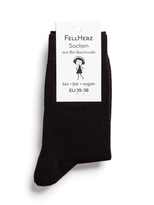 Socken mit Bio-Baumwolle schwarz from FellHerz T-Shirts - bio, fair & vegan