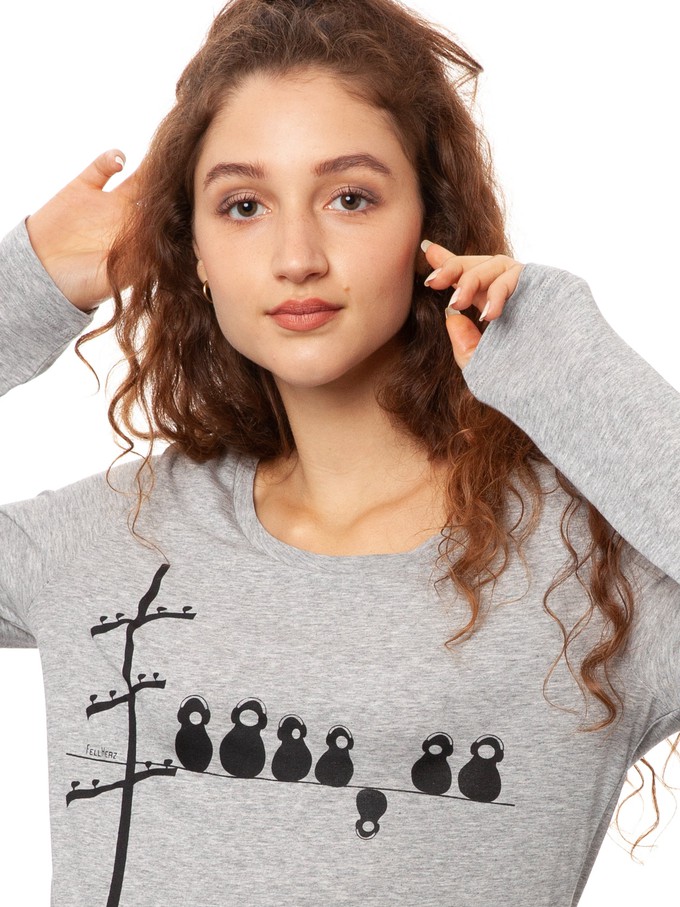 Make some noise Longsleeve heather grey Größe XS from FellHerz T-Shirts - bio, fair & vegan