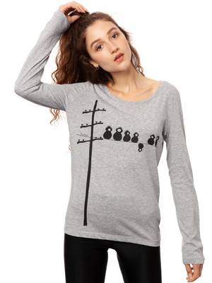 Make some noise Longsleeve heather grey Größe XS from FellHerz T-Shirts - bio, fair & vegan