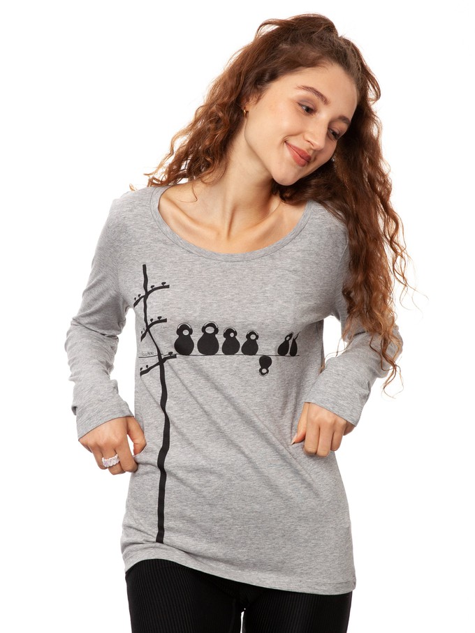 Make some noise Longsleeve heather grey Größe XS from FellHerz T-Shirts - bio, fair & vegan