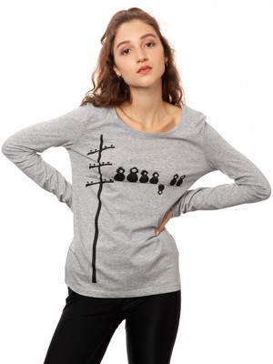 Make some noise Longsleeve heather grey Größe XS from FellHerz T-Shirts - bio, fair & vegan