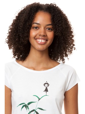 Yogamädchen Cap Sleeve white from FellHerz T-Shirts - bio, fair & vegan