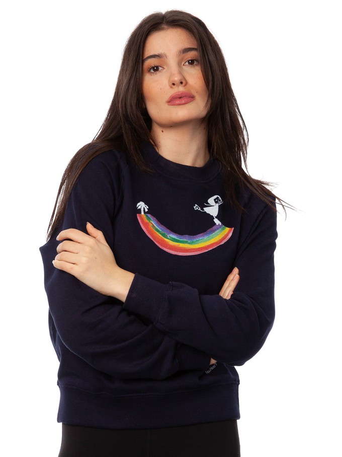 Rainbow Girl Raglan Sweater navy from FellHerz T-Shirts - bio, fair & vegan