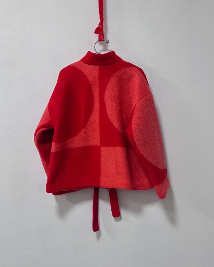 Our "RED WINTER ORCHID"  wool Blanket Made COAT - M (Fit S/M) from Fitolojio Workshop