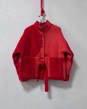 Our "RED WINTER ORCHID"  wool Blanket Made COAT - M (Fit S/M) from Fitolojio Workshop