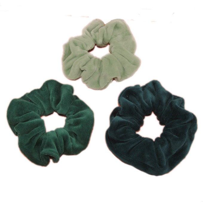 Scrunchies - Haargummis - 3er Set blau & grün from Frija Omina