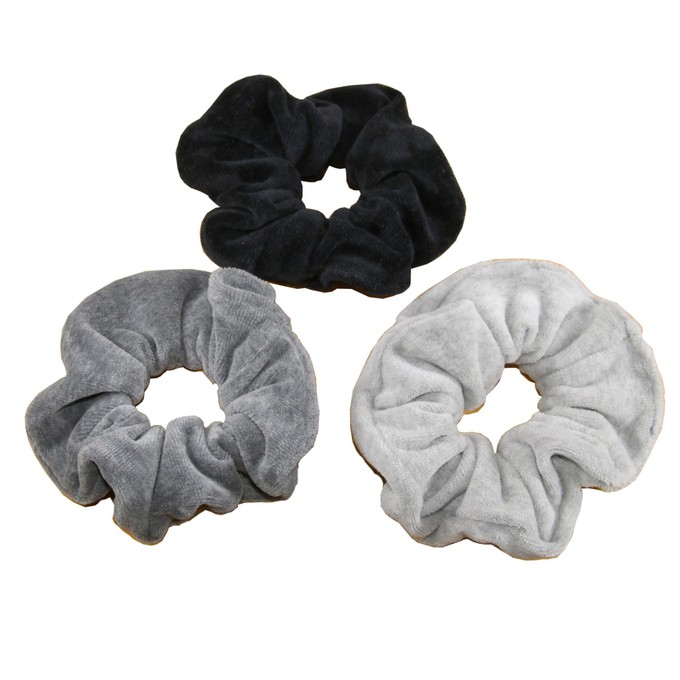 Scrunchies - Haargummis - 3er Set grau & schwarz from Frija Omina