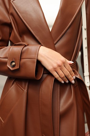 Nadine Faux Leather Trench Coat from GAÂLA