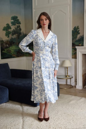 Catalina Toile De Jouy Dress from GAÂLA