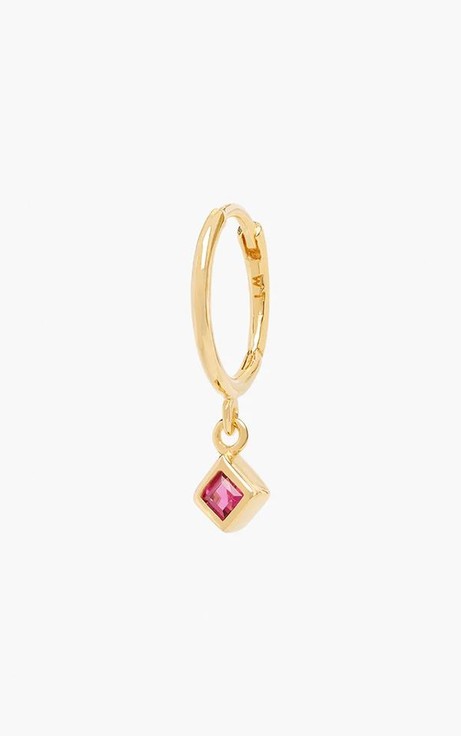 Earring Fuchsia Diamond Hoop from Het Faire Oosten