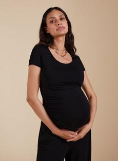 The Essentials Maternity Cap Scoop Top via Isabella Oliver