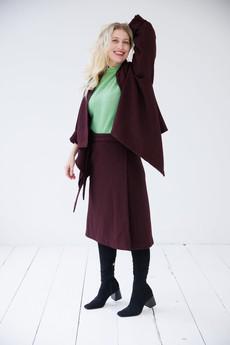 NEW! Wool Wrap Skirt Cocoon Maroon via JULAHAS