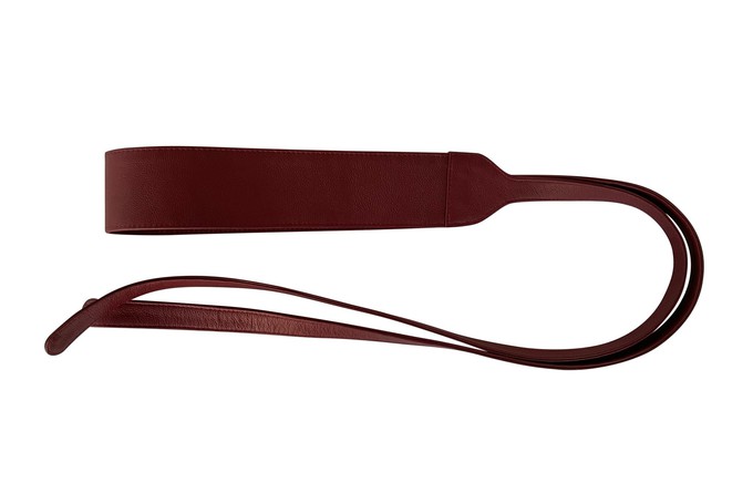 Leather Obi Wrap Belt Burgundy from JULAHAS