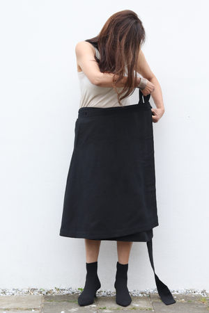 NEW! Cotton Hemp Wrap Skirt Black from JULAHAS