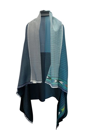 IMPERFECT Light Wool Cape Fusion Teal from JULAHAS