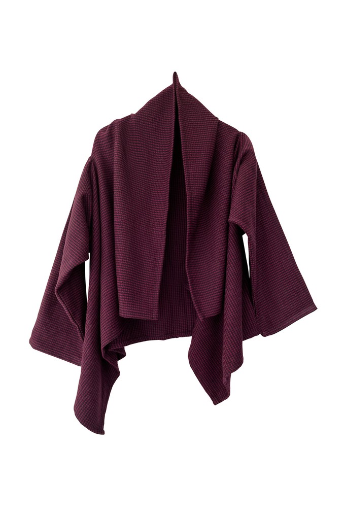 NEW! Short Wool Cape Coat Cocoon Maroon from JULAHAS