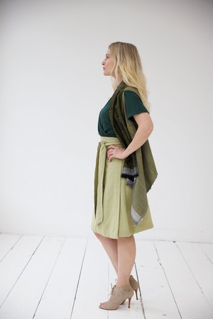 NEW! Cotton Hemp Wrap Skirt Olive from JULAHAS