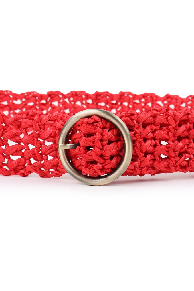 RAFFIA Belt Coral Red from JULAHAS