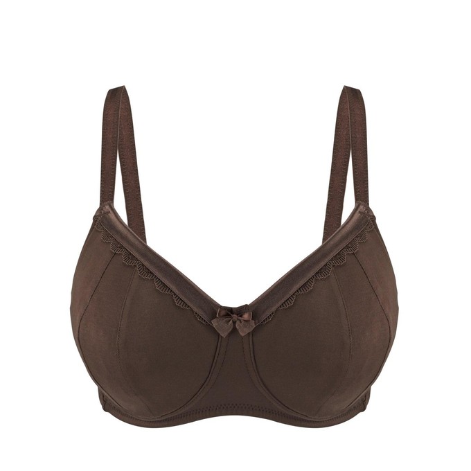 Cocoa-Supportive Non-Wired Silk & Organic Cotton Full Cup Bra with removable paddings from JulieMay Lingerie