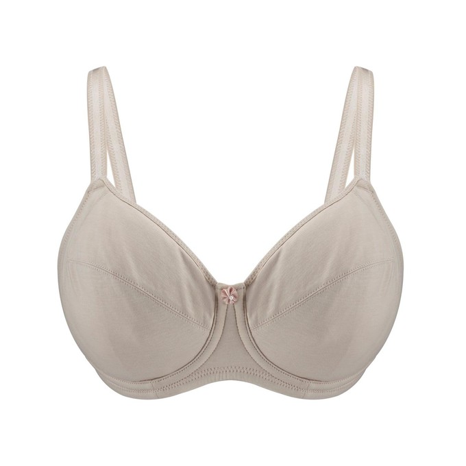 Ivory-Underwired Silk & Organic Cotton Full Cup Bra with removable paddings from JulieMay Lingerie