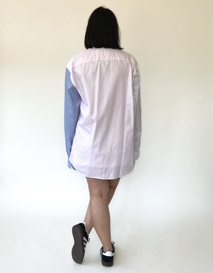 Triple blouse pink - white - blue checkered from JUNGL