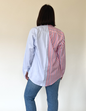 Duo blouse pink - light blue from JUNGL