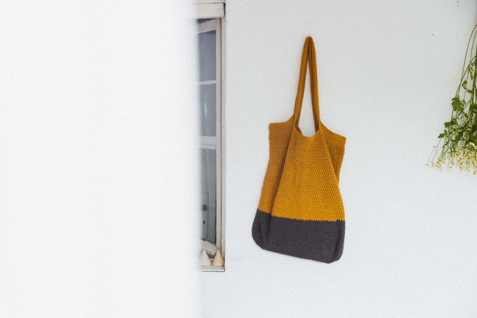 Bio-Baumwoll Shopper Meesu Curry/Grau from Jyoti - Fair Works