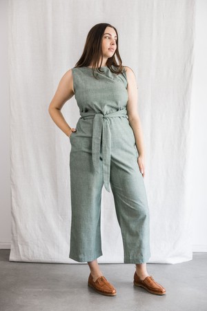 Bio-Baumwoll Jumpsuit Anusha Eukalyptus from Jyoti - Fair Works