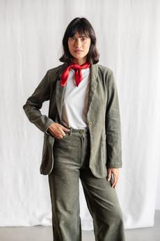 Bio-Baumwollcord Blazer Sharad Pistazie via Jyoti - Fair Works