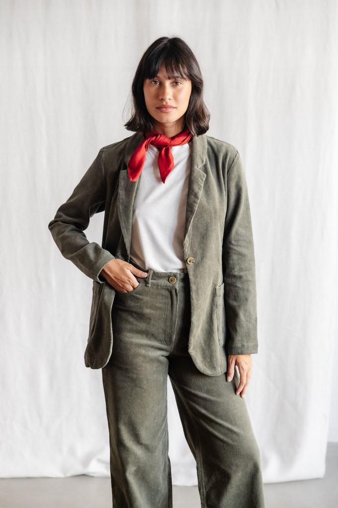 Bio-Baumwollcord Blazer Sharad Pistazie from Jyoti - Fair Works