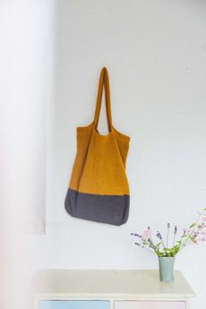 Bio-Baumwoll Shopper Meesu Curry/Grau via Jyoti - Fair Works