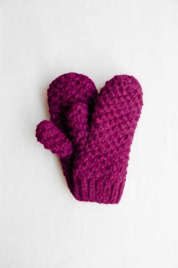 Baby-Alpaka Fäustling Handschuhe Cusco Berry from Jyoti - Fair Works