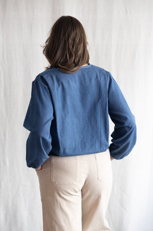 Bio-Baumwolldenim Bluse Nishi Denim from Jyoti - Fair Works